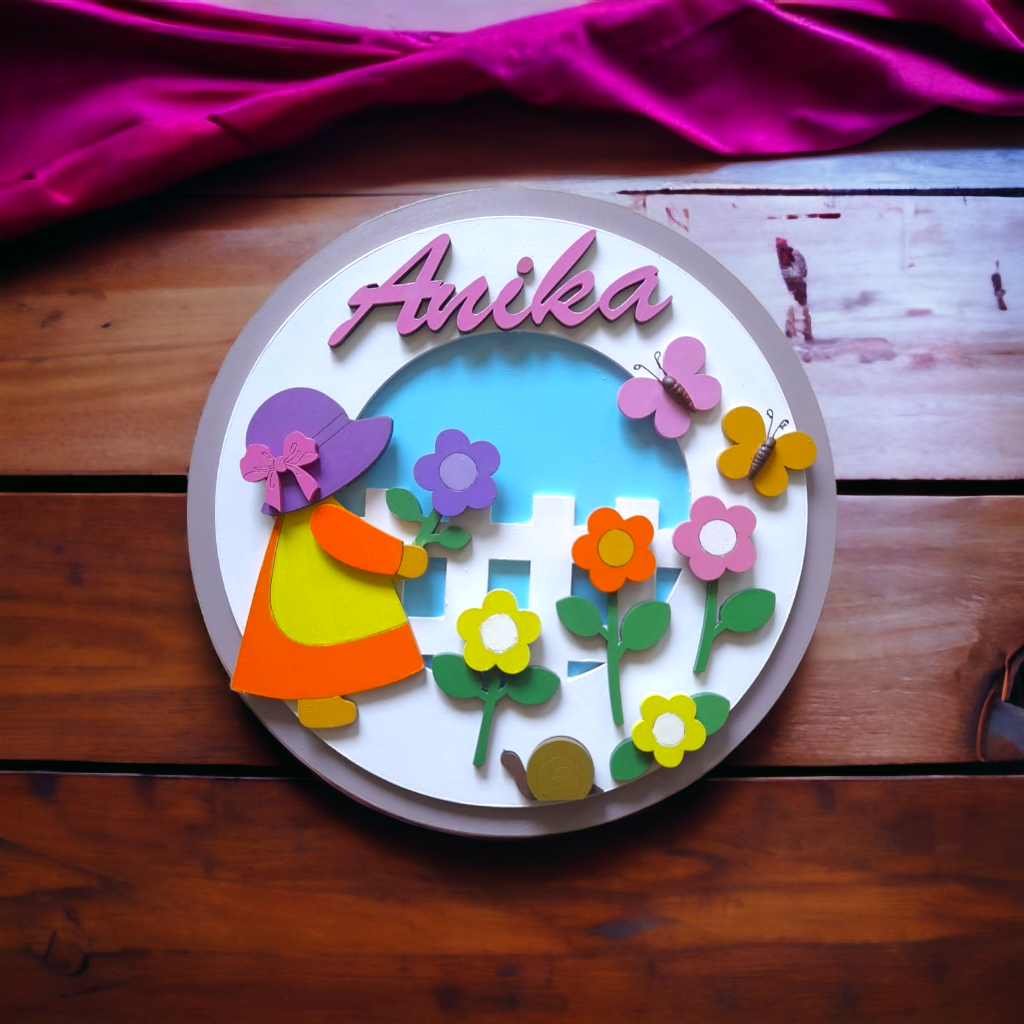 Garden Theme Nameplate for Kids