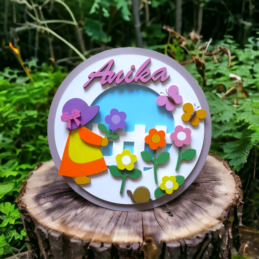 Garden Theme Nameplate for Kids