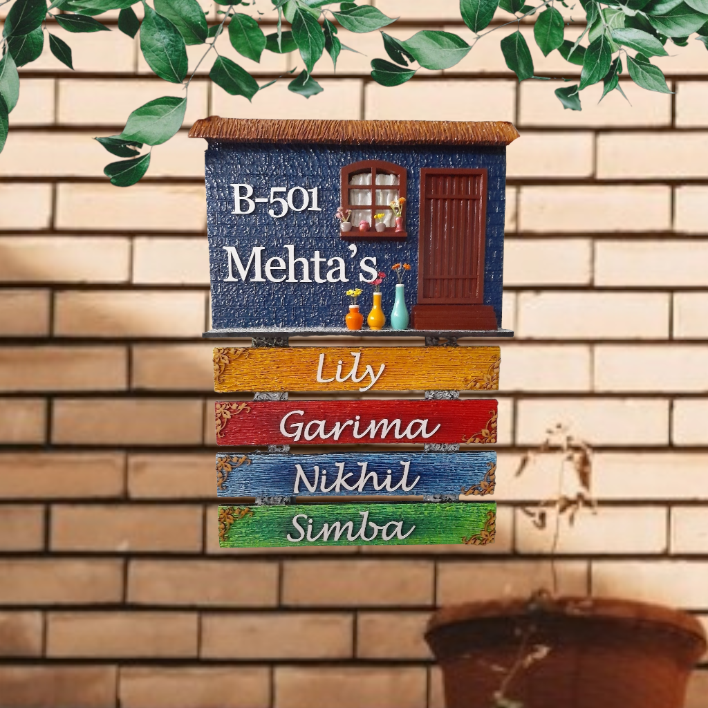 House Shaped Family Nameplate 1