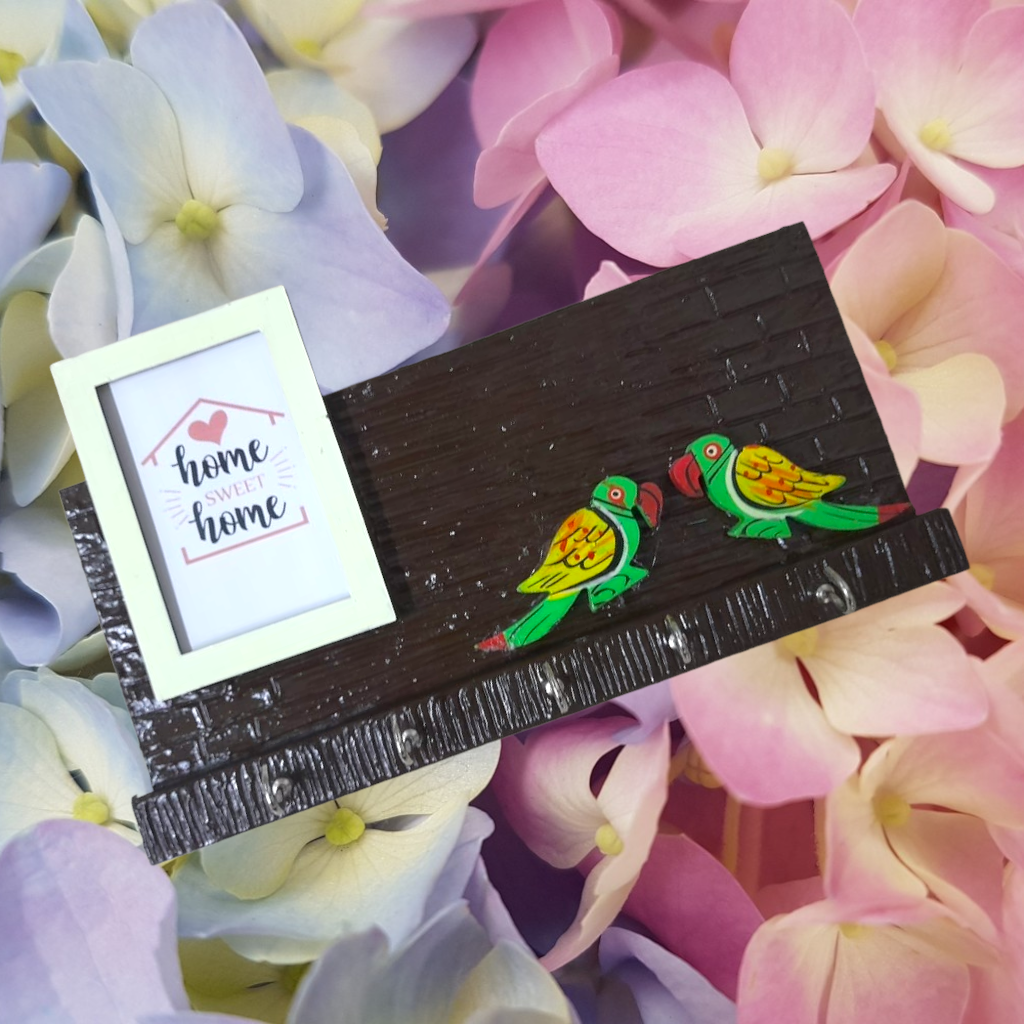 Photoframe Keyholder with Parrot