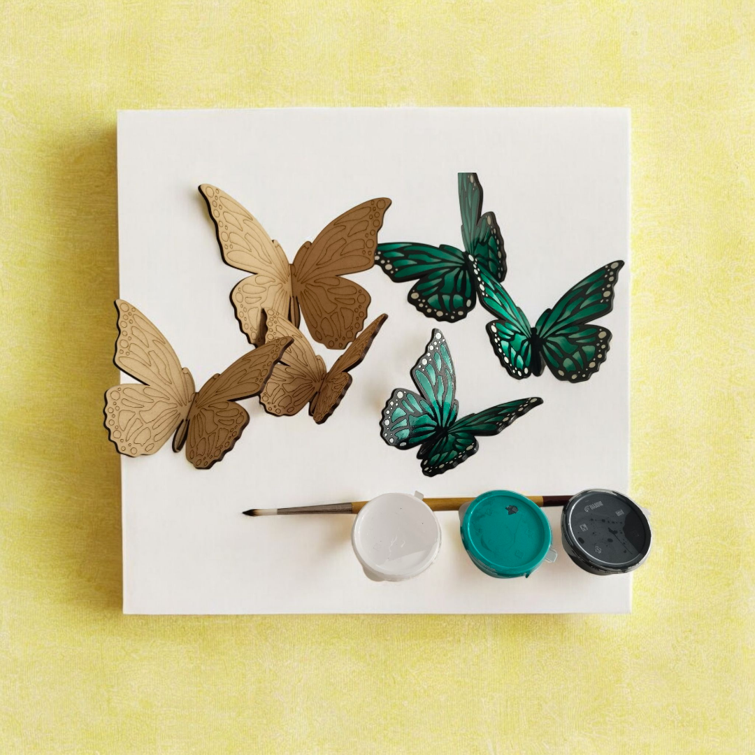 3D Butterfly Wall Decor Kit