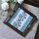 Handcrafted Blue Paisley Tray – Perfect Gift & Serving Tray