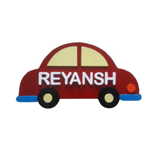 Car Shaped Kids Nameplate