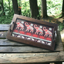 Elephant Design Rectangle Tray – Handcrafted Serving Tray for Gifts & Home Decor