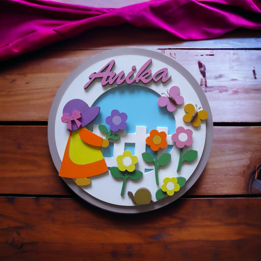 Garden Theme Nameplate for Kids
