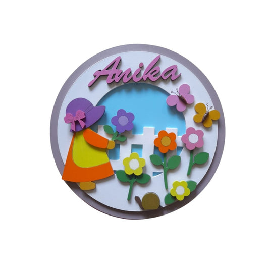 Garden Theme Nameplate for Kids