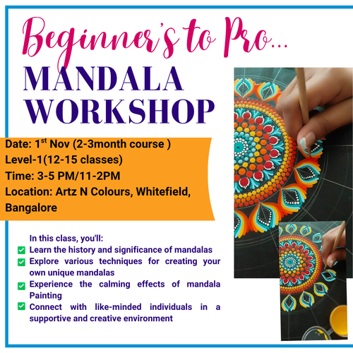 Mandala Art Workshop (Offline)-Beginner to Pro – Level 1