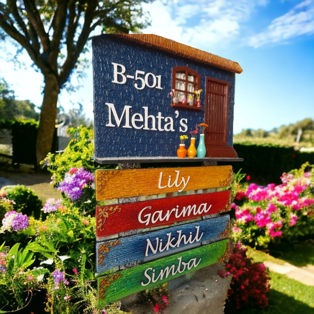 House Shaped Family Nameplate 1