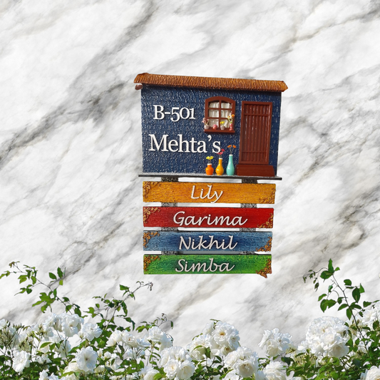 House Shaped Family Nameplate 1