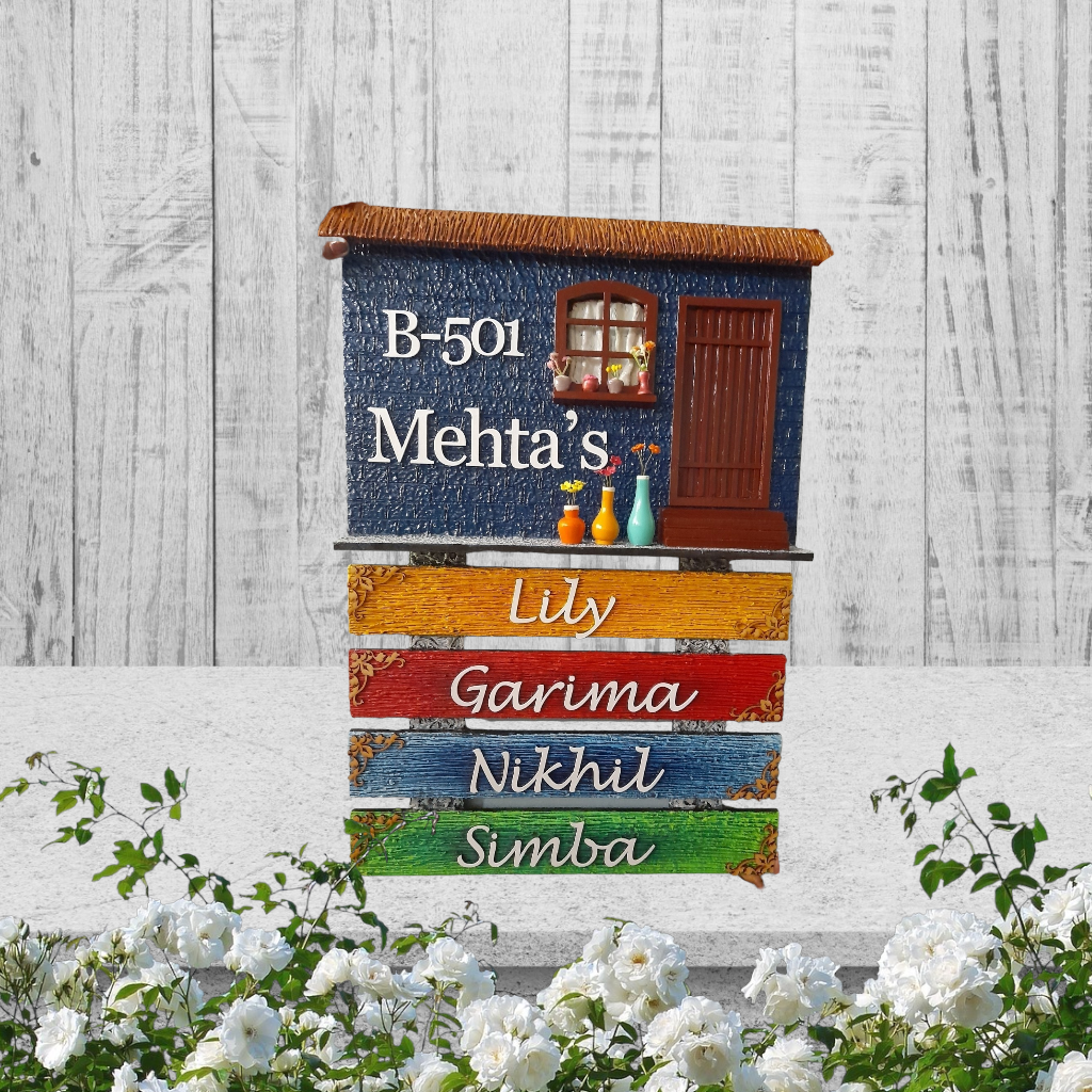 House Shaped Family Nameplate 1