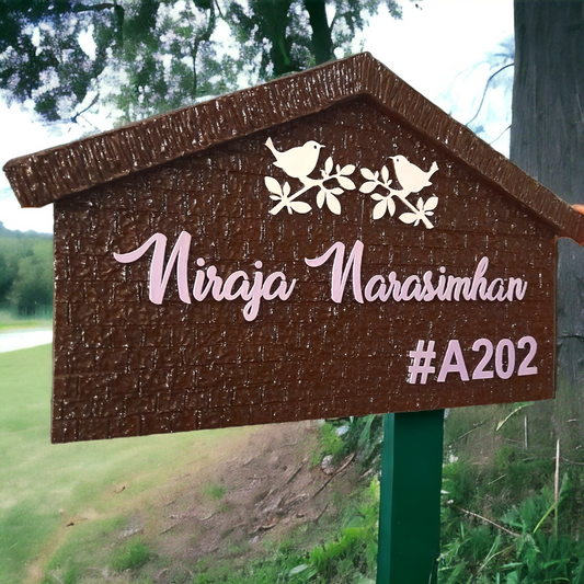 Hut Shaped Bird Nameplate 1