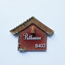 Hut Shape with Flowers Nameplate