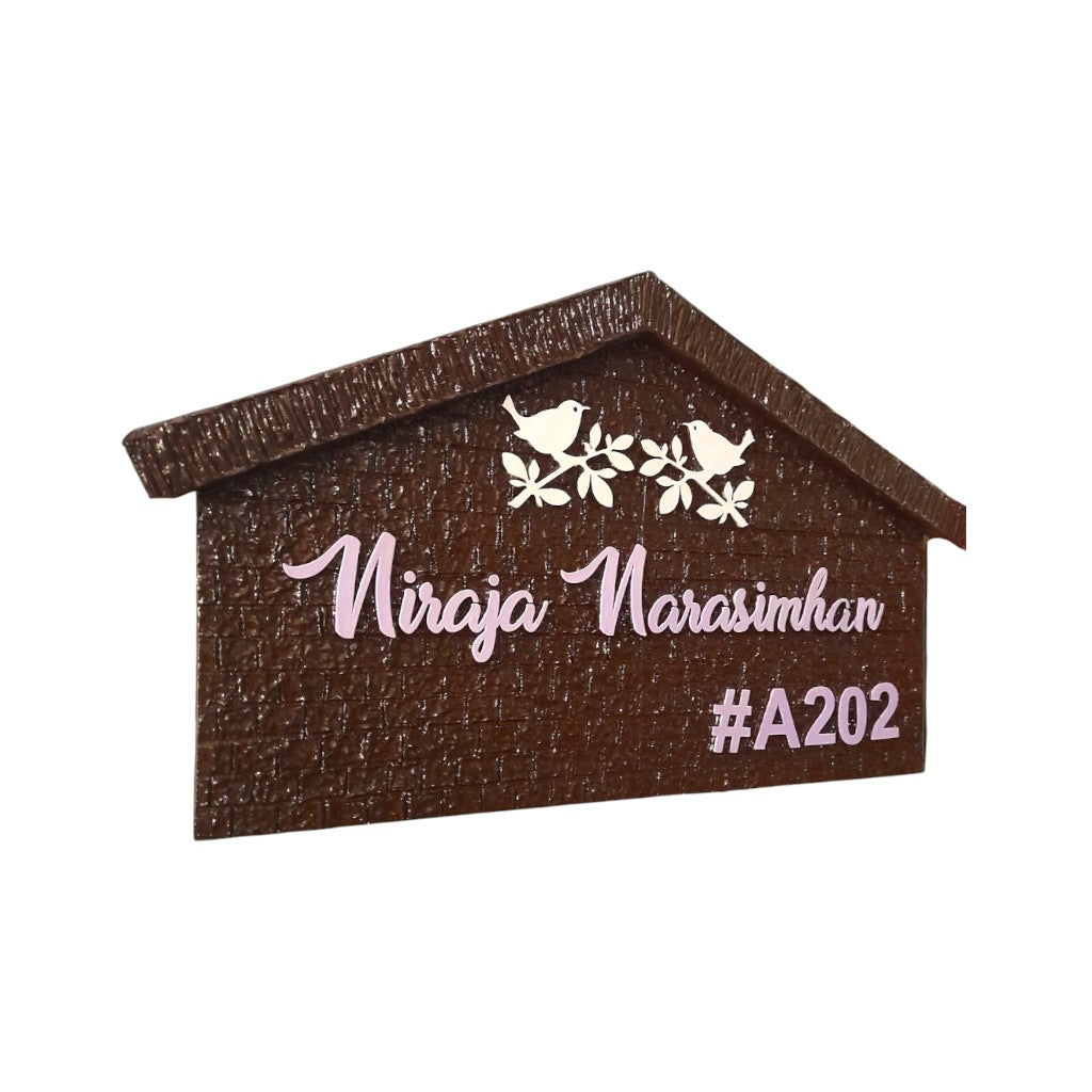 Hut Shaped Bird Nameplate