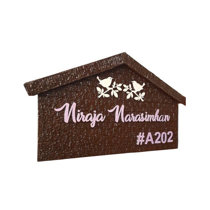 Hut Shaped Bird Nameplate