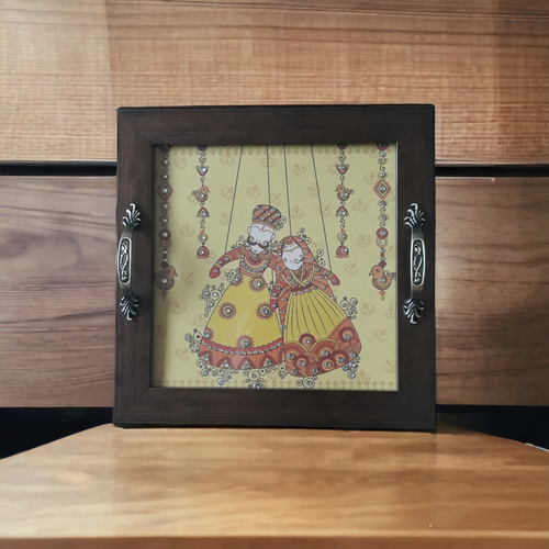 Handcrafted Katputli Design Tray – Perfect Gift & Serving Tray