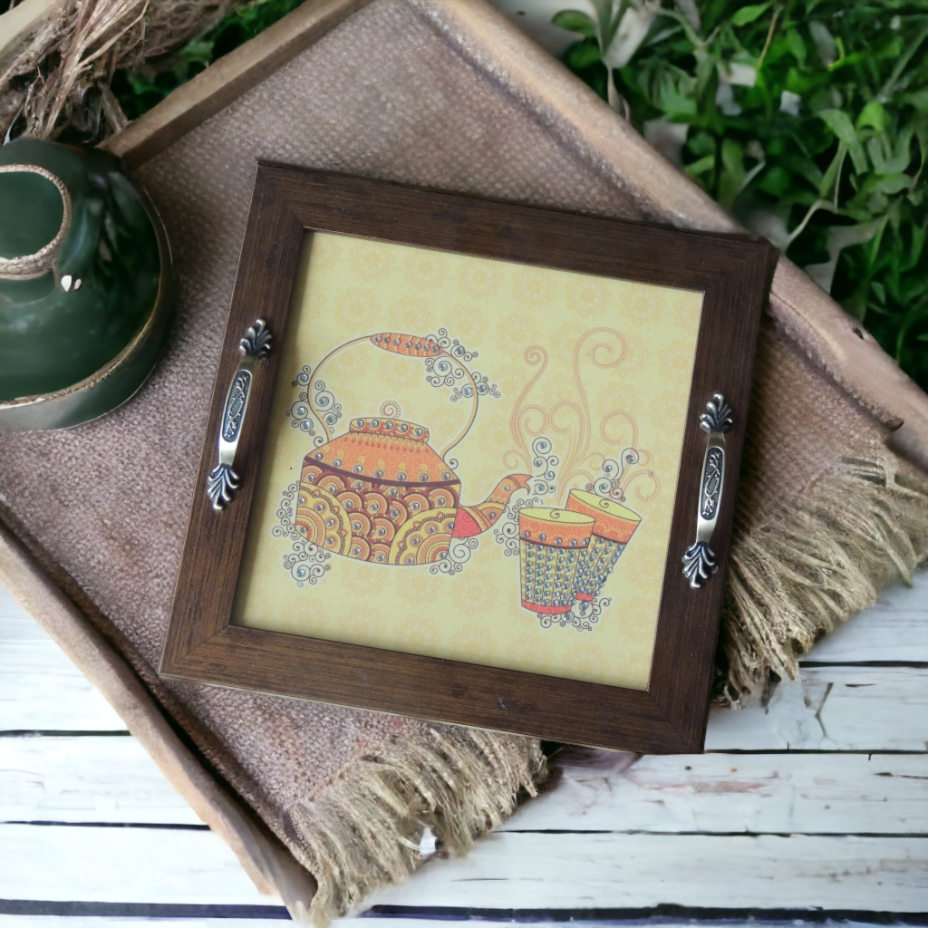 Kettle Design Tray | Handcrafted Serving & Gift Tray