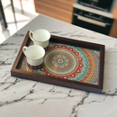 Mandala Design Rectangle Tray – Handcrafted Serving Tray for Gifts & Home Decor
