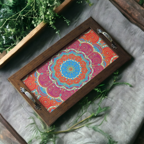 Mandala Design Rectangle Tray – Elegant Home Decor & Gift Tray