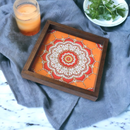 Handcrafted Mandala Yellow Tray – Perfect Gift & Serving Tray
