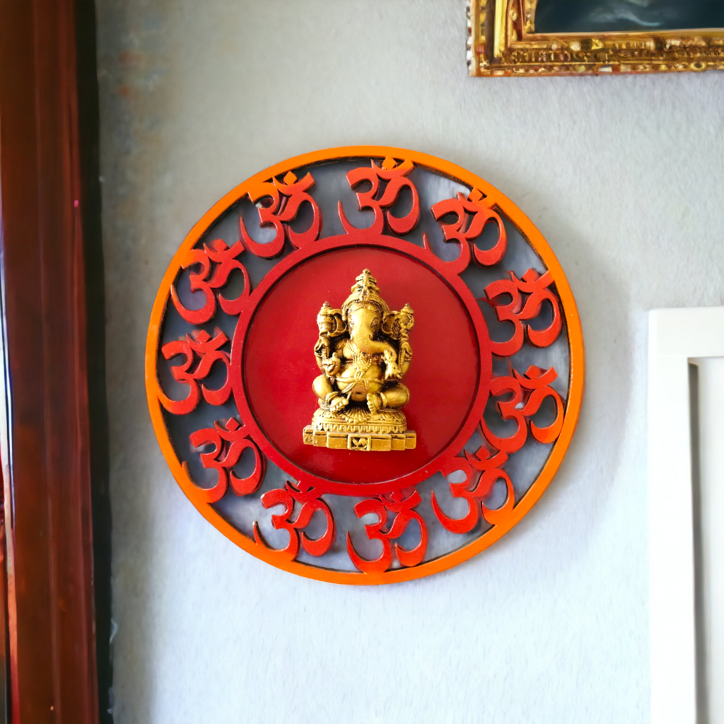 Om Round Shaped Ganesha Mural