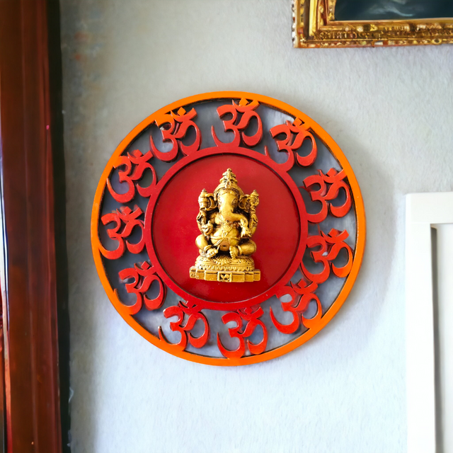 Om Round Shaped Ganesha Mural