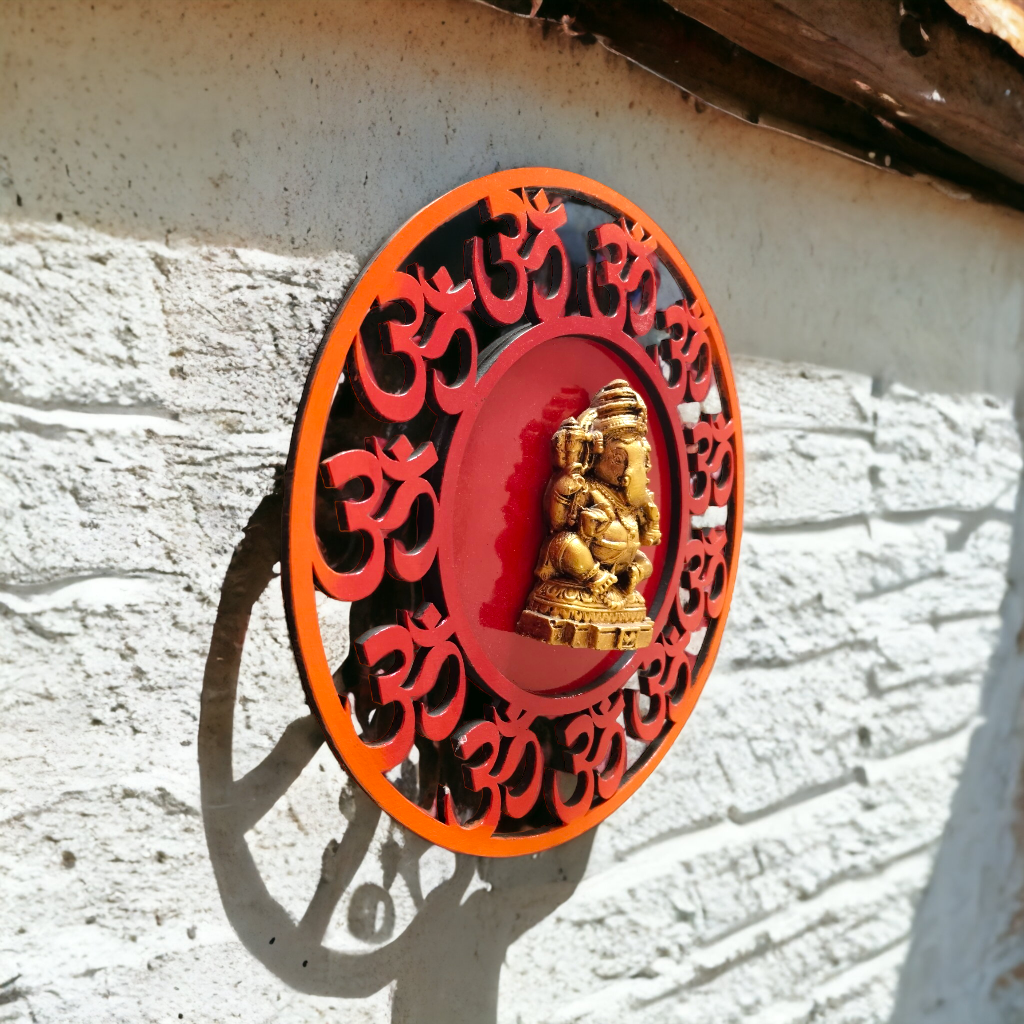 Om Round Shaped Ganesha Mural