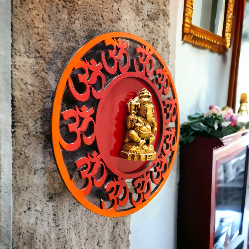 Om Round Shaped Ganesha Mural