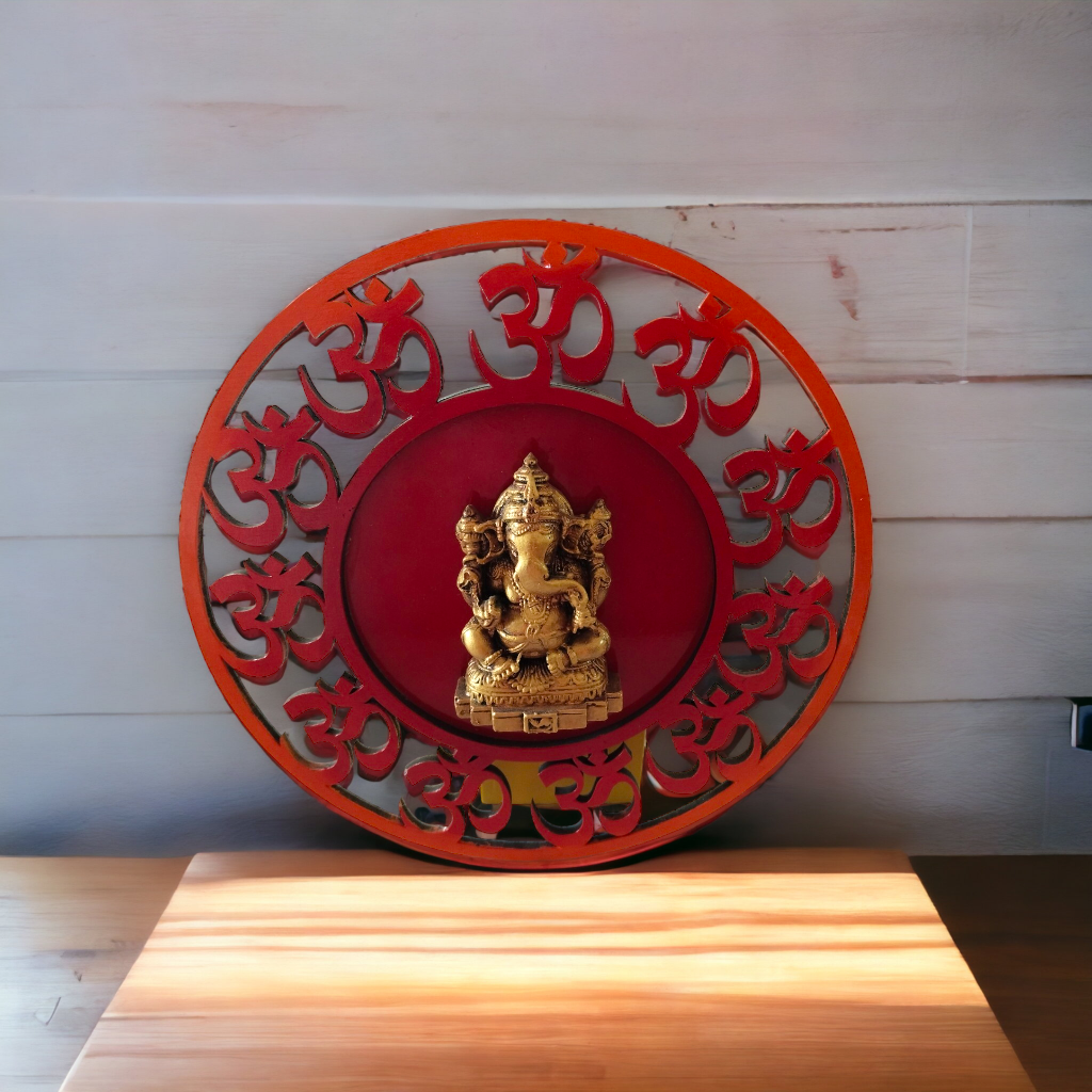 Om Round Shaped Ganesha Mural