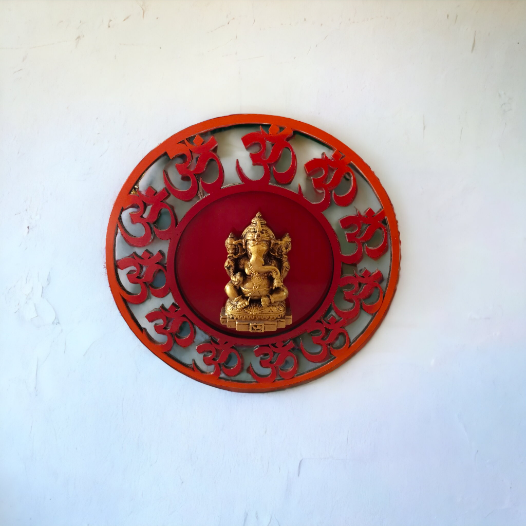 Om Round Shaped Ganesha Mural