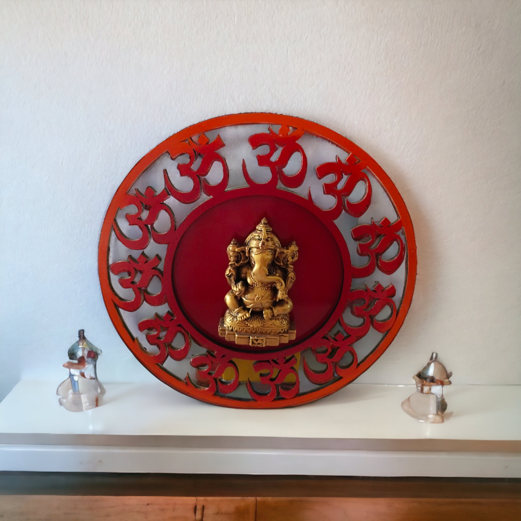 Om Round Shaped Ganesha Mural