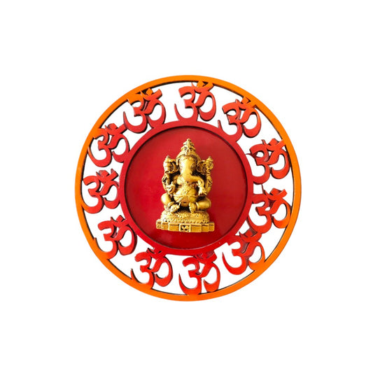 Om Round Shaped Ganesha Mural