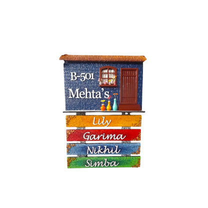 House Shaped Family Nameplate