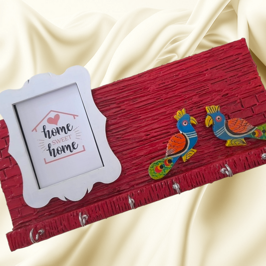Photoframe Keyholder with Peacock 1