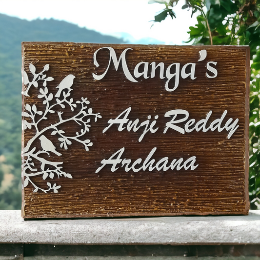 Rectangle Birds Nameplate