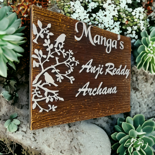 Rectangle Birds Nameplate 1