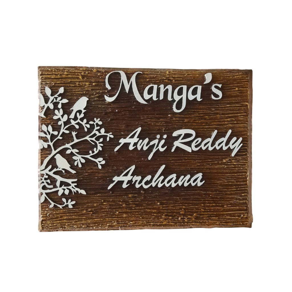 Rectangle Birds Nameplate