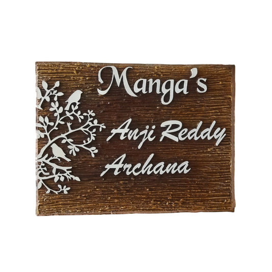 Rectangle Birds Nameplate