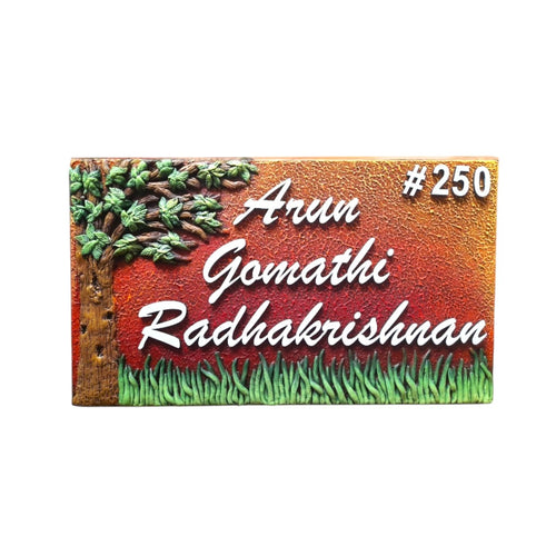 Rectangle tree Grass Nameplate