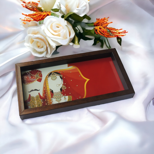Wedding Theme Couple Design Tray – Handcrafted Serving Tray for Gifts & Home Decor